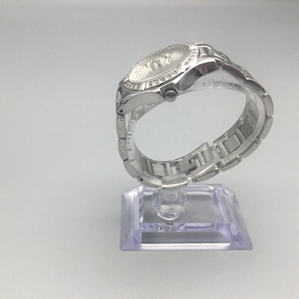 DMQ DQ/1067 Womens Watch 33mm Silver Tone Crystals Bracelet New Battery 6